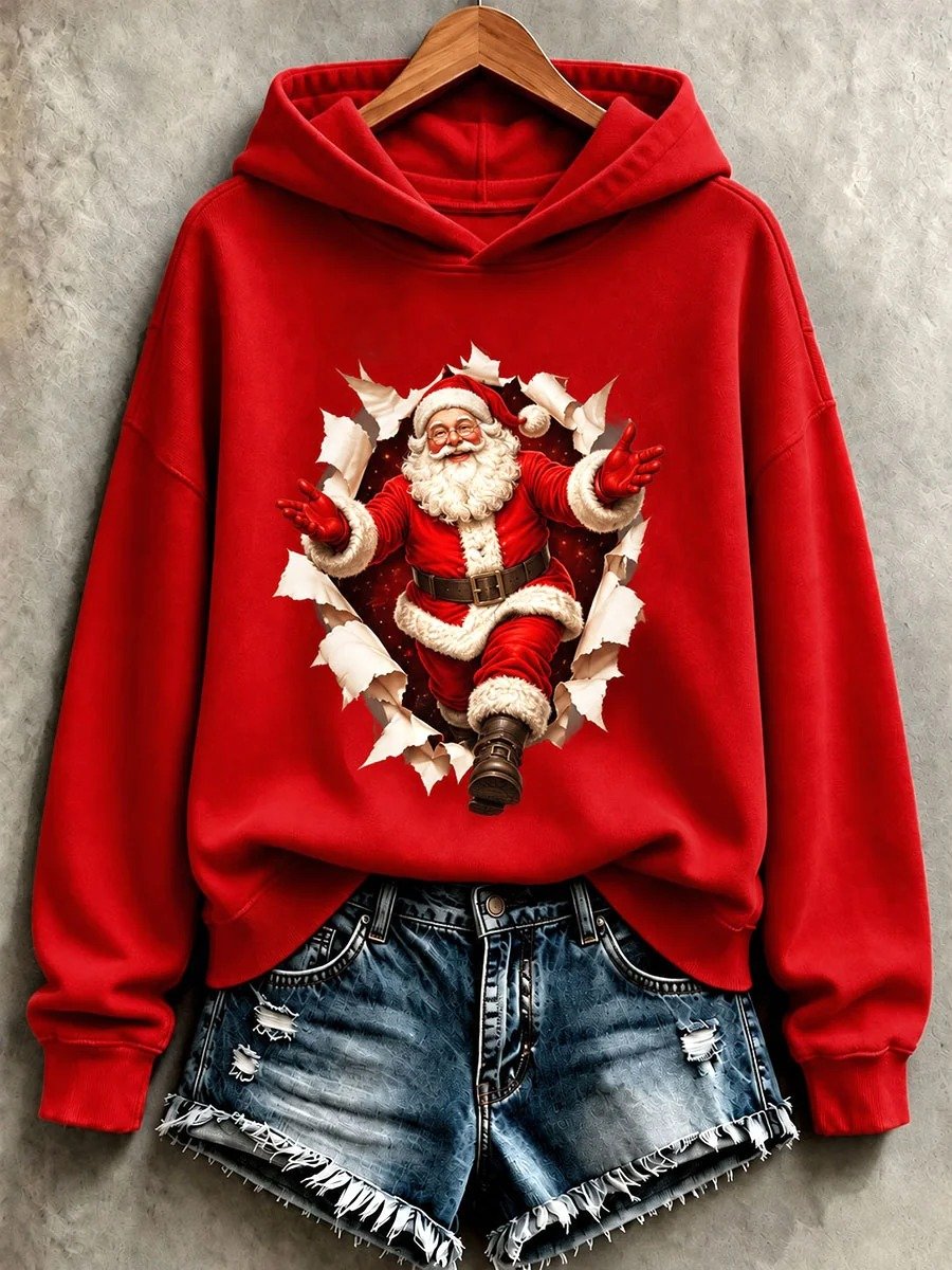 Women's Christmas Print Long-Sleeved Sweatshirt