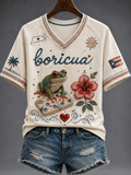 Women's Puerto Rico Printed round neck short sleeve T-shirt