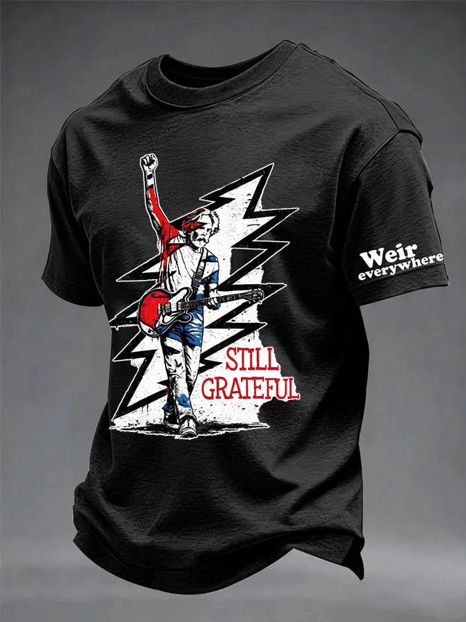 Men's Still Grateful Printed Casual T-shirt