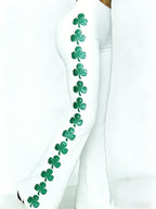 Women's St. Patrick's Day Shamrock Printed High-Stretch Leggings