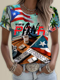 Puerto Rico Singer Pfknr Printed Crew Neck T-shirts