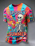 Man's Halloween Art Printed V-neck T-shirt