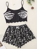 Women'S Halloween Sleeveless Suspender Pajamas Set