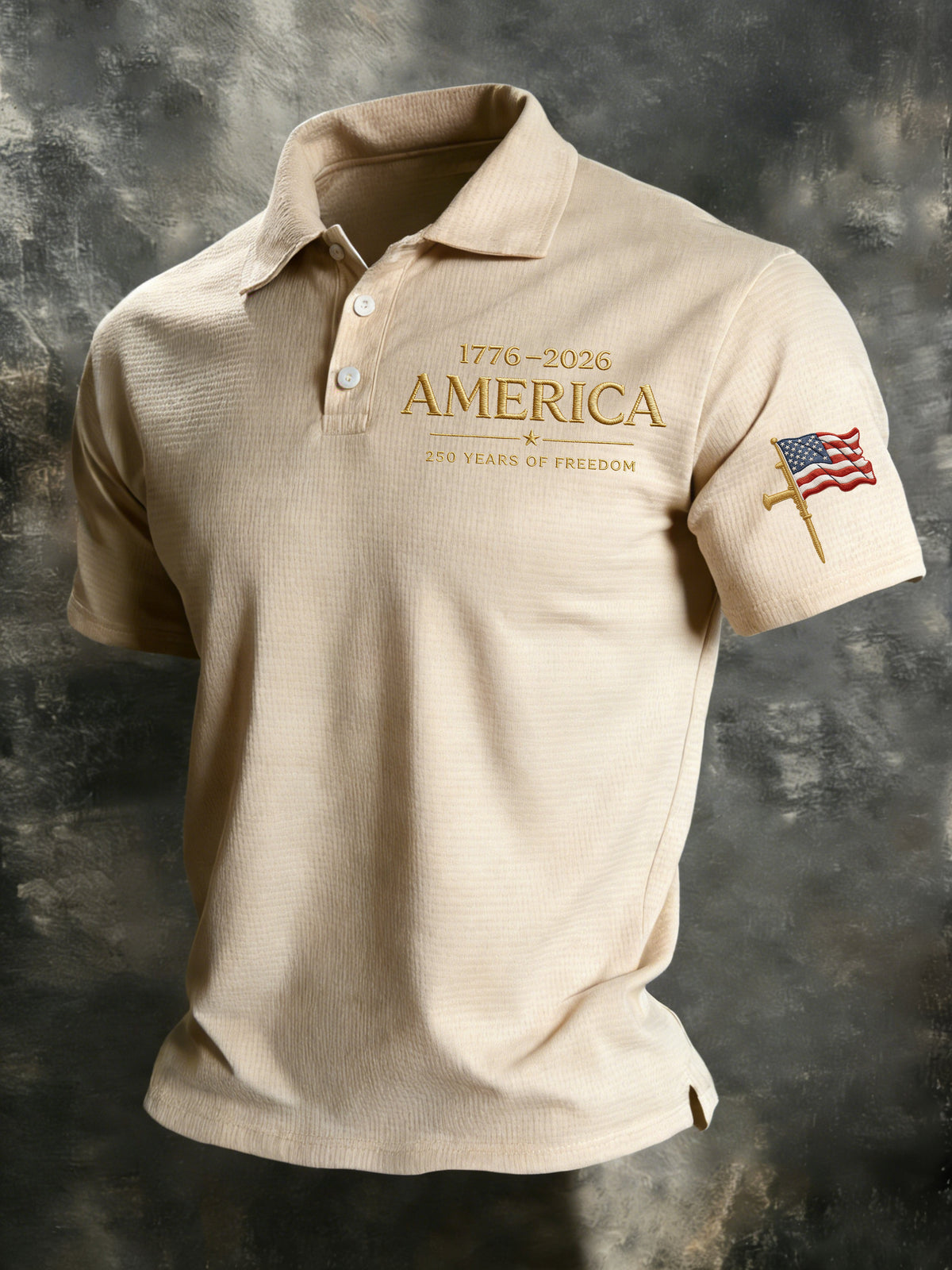 Men's Patriotic Print Polo Shirt