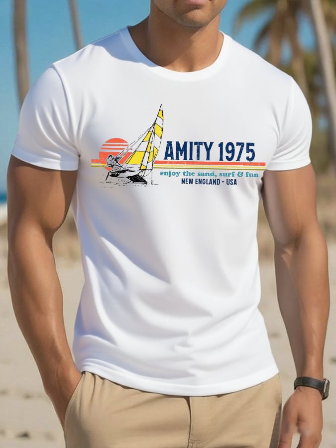 Men's Amity 1975 Printing T Shirt