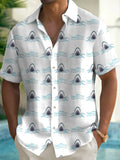 Men's Great White Shark Print Short Sleeve Shirt