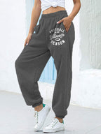 Football is My Favorite Season Print Casual Pants