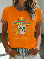 Women's Mexican Art Cinco de Mayo Print  T-shirt