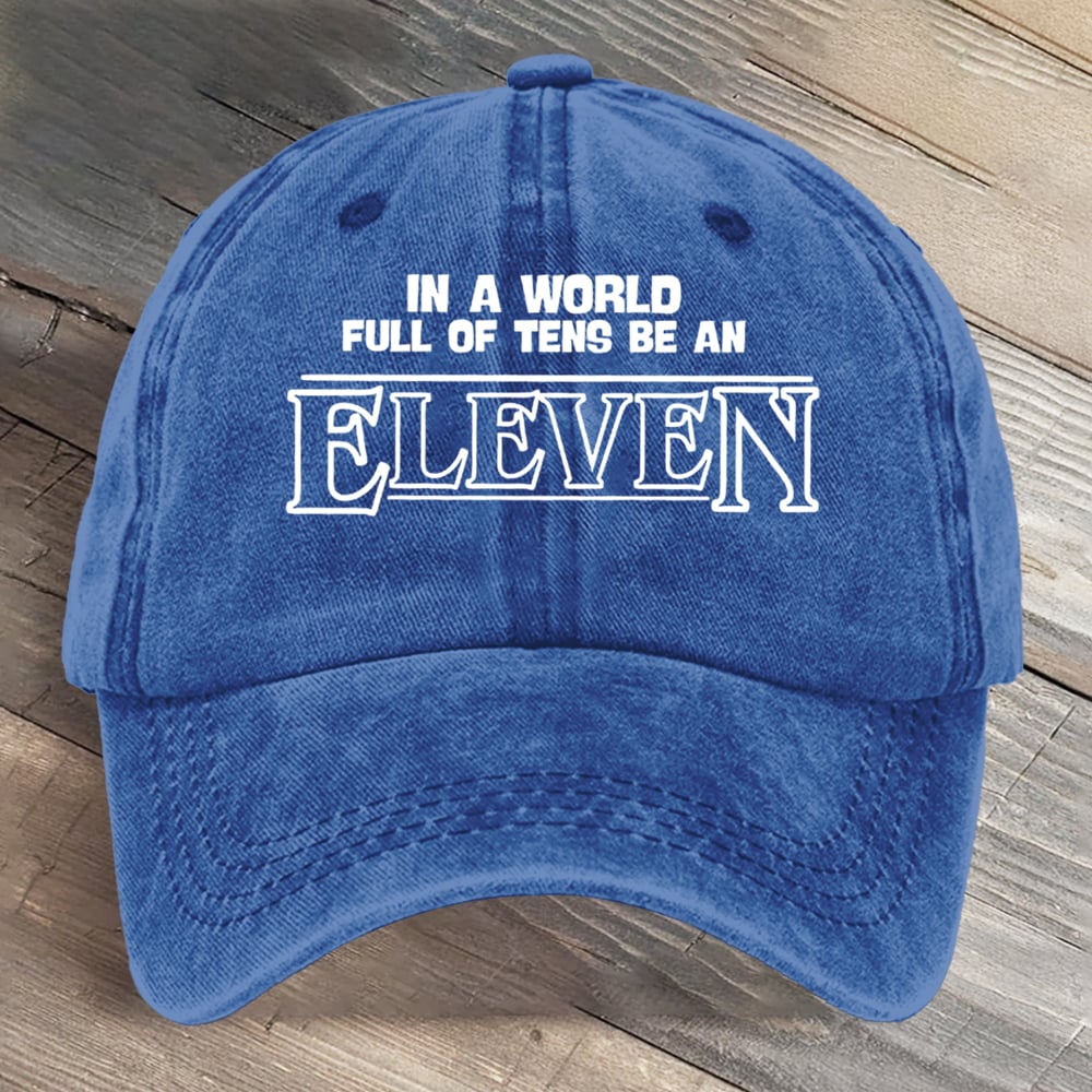 Eleven Stranger Upside Down Hawkins 80s Horror Art Printed Cap
