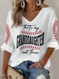 Women's That’s My Granddaughter Out There Baseball Print Top