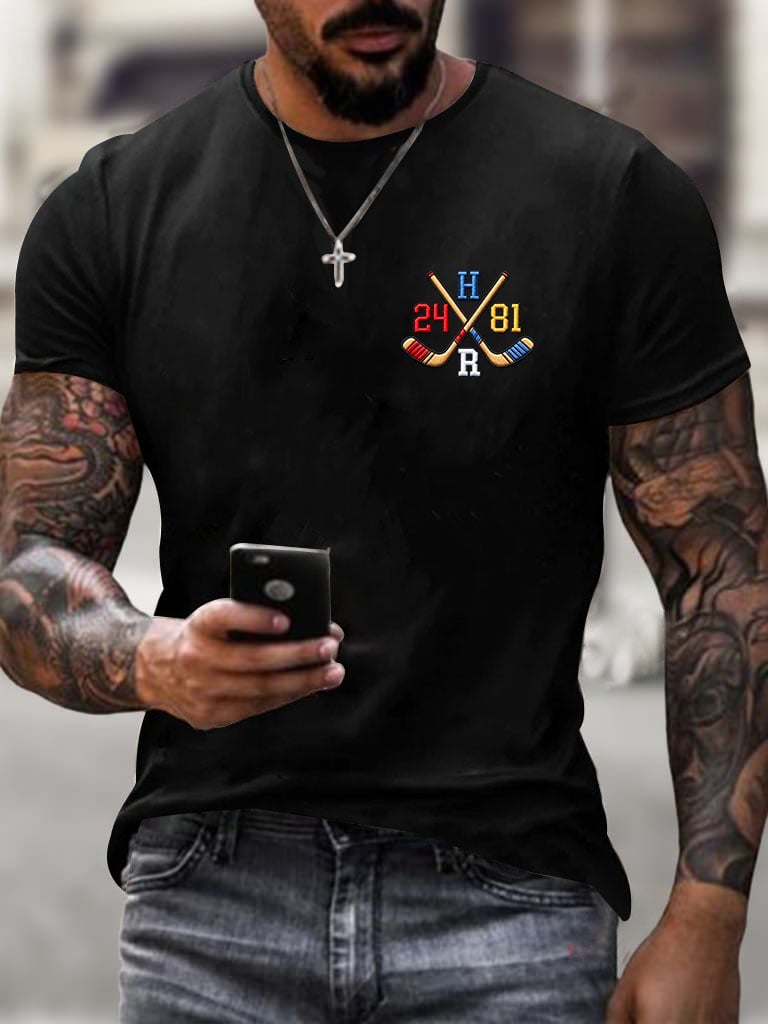 Men's Hockey Romance Print T-Shirt