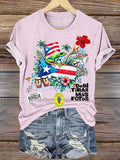 Women's Singer Crew Neck Print T-shirt