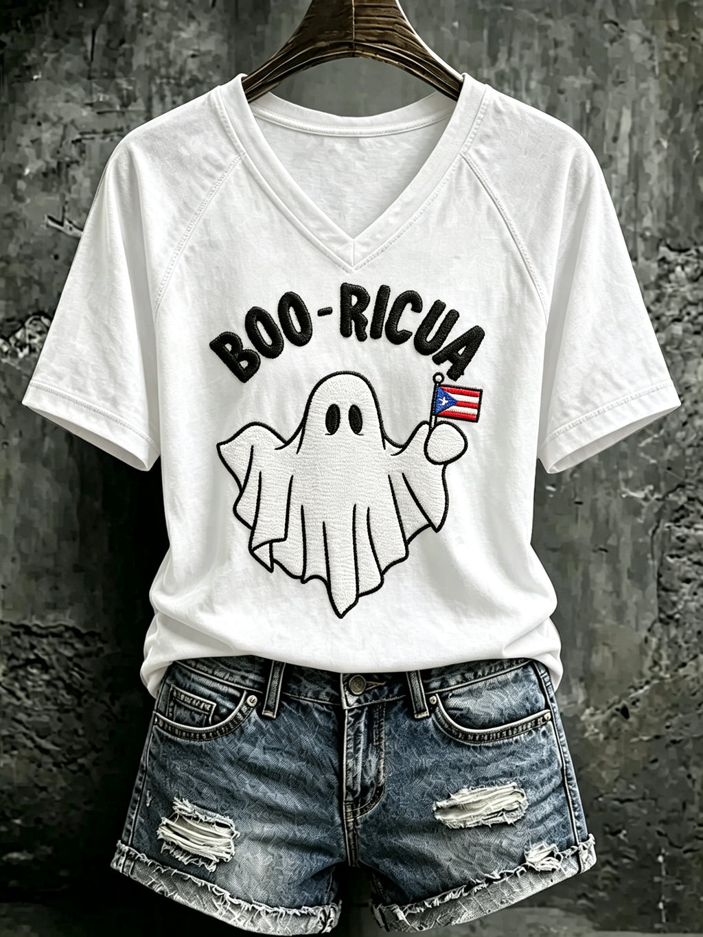 Women's Puerto Rico Halloween Print T-shirt