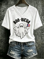 Women's Puerto Rico Halloween Print T-shirt