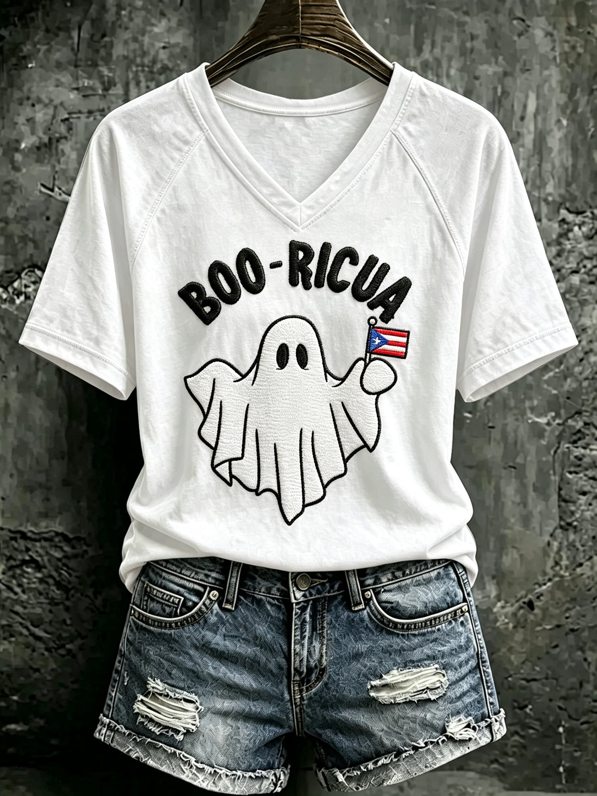 Women's Puerto Rico Halloween Print T-shirt