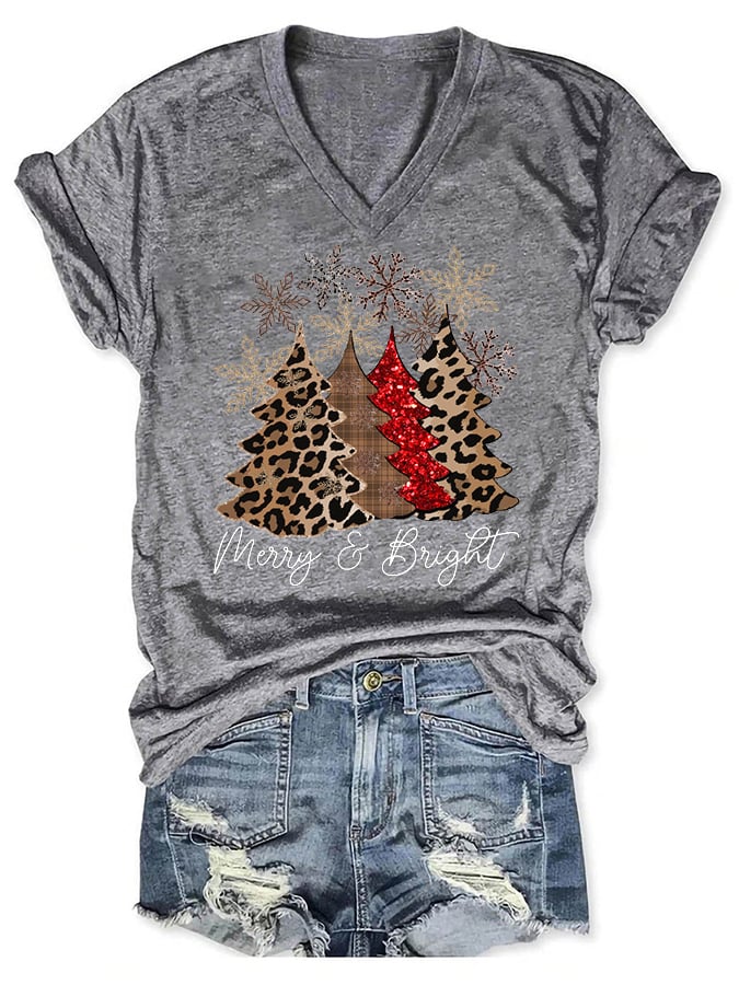 Christmas printed casual T-shirt