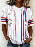 Women's Baseball Fan Print T-Shirt