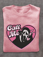 Grim Reaper Call Me Halloween Art Print Thin Sweater