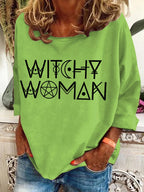 Women's Witch Women Printed Crew Neck Sweatshirt