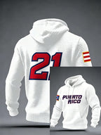 Men'S Puerto Rico Baseball Casual Printed Hoodie
