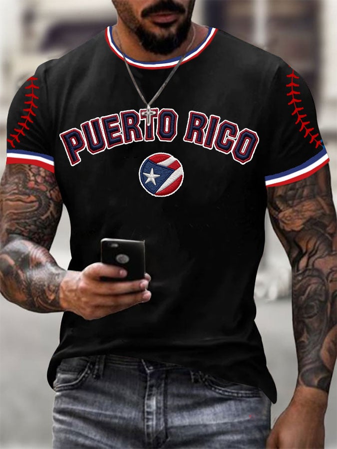 Men's Baseball Print T-Shirt