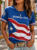Women's Puerto Rico Pride Art Printed T-shirt