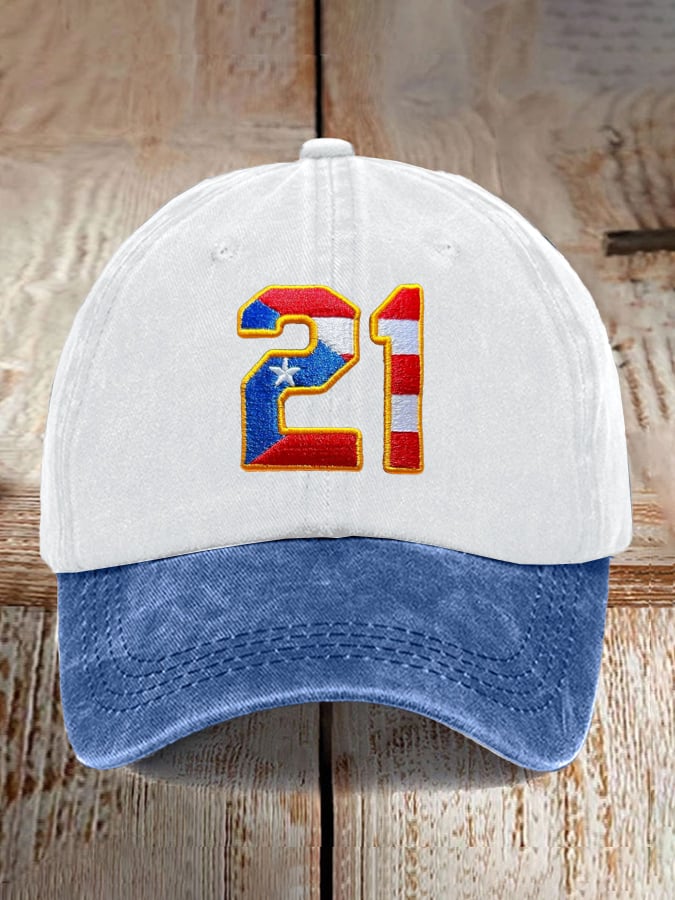 Puerto Rico Baseball Print Baseball Cap