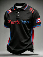 Men's Puerto Rican Print Short-Sleeve Top