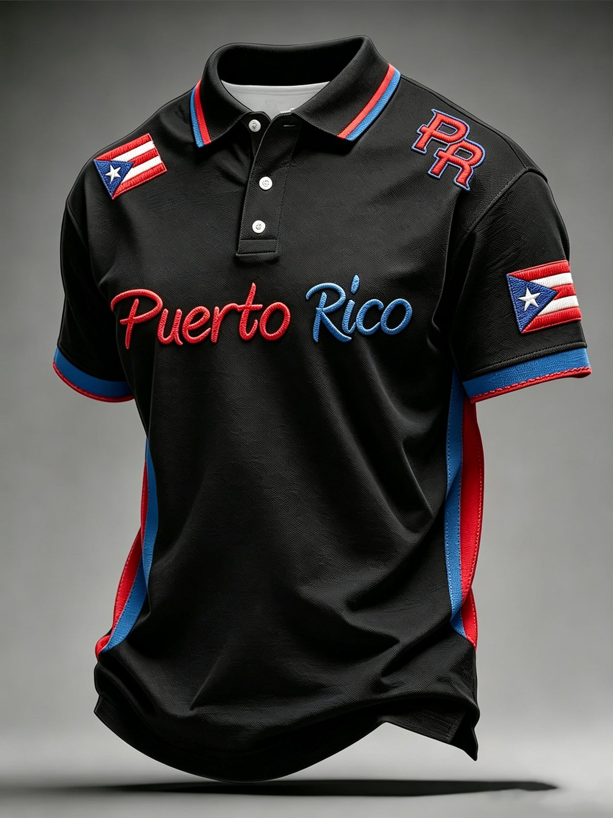Men's Puerto Rican Print Short-Sleeve Top
