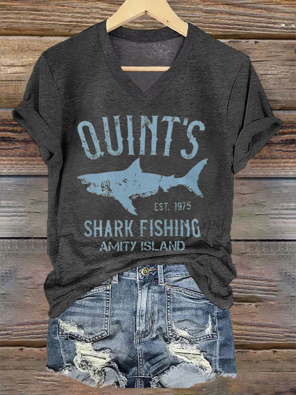 Women's Amity Island 1975 Printed Short-Sleeved T-Shirt