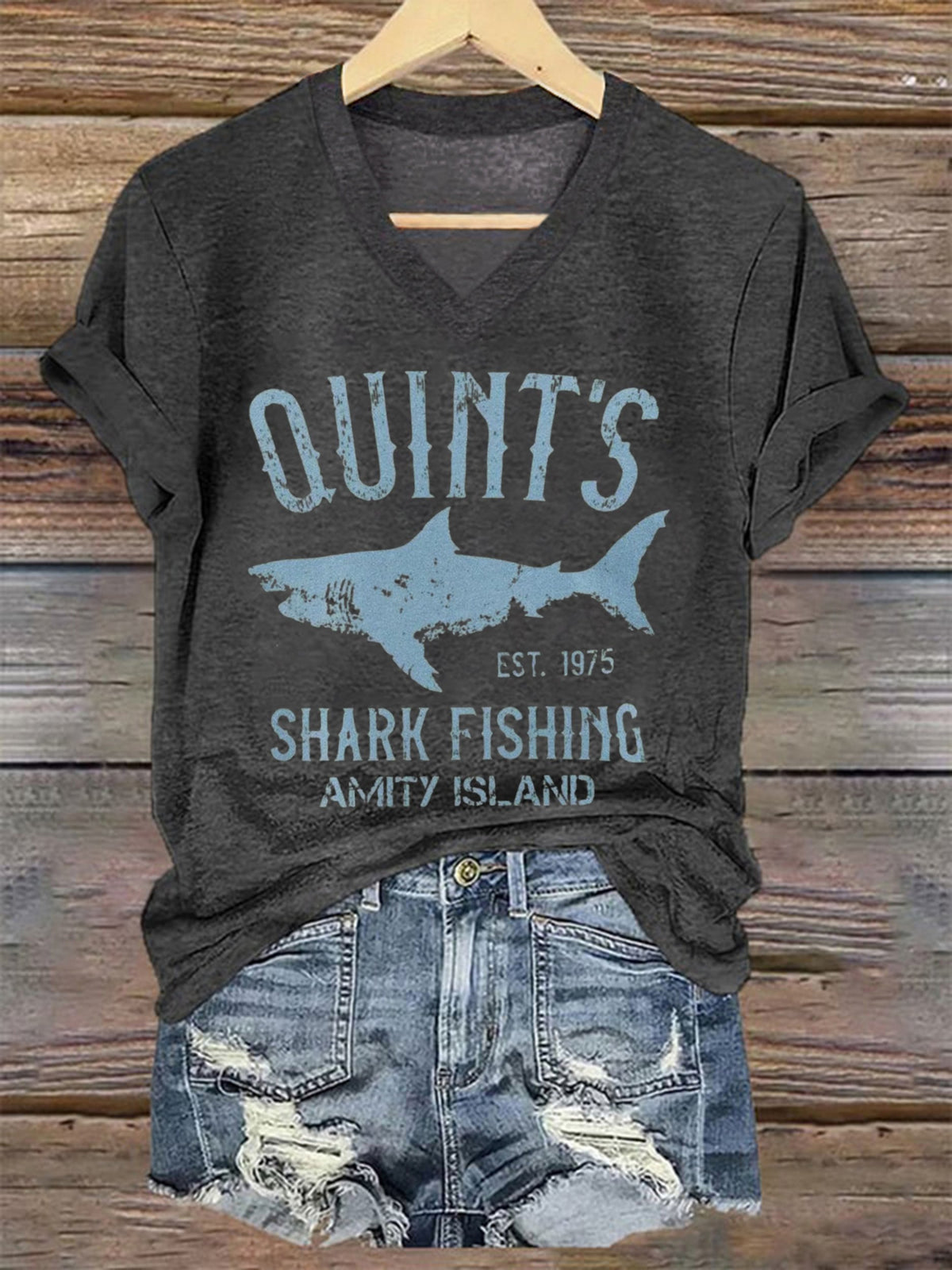 Women's Amity Island 1975 Printed Short-Sleeved T-Shirt
