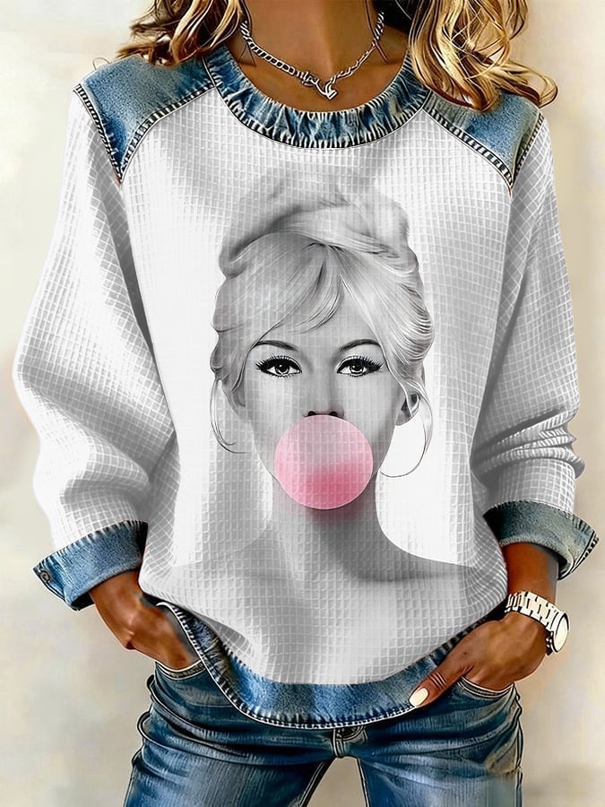 Retro B.B. Print Sweatshirt