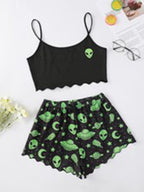 Women'S Halloween Sleeveless Suspender Pajamas Set