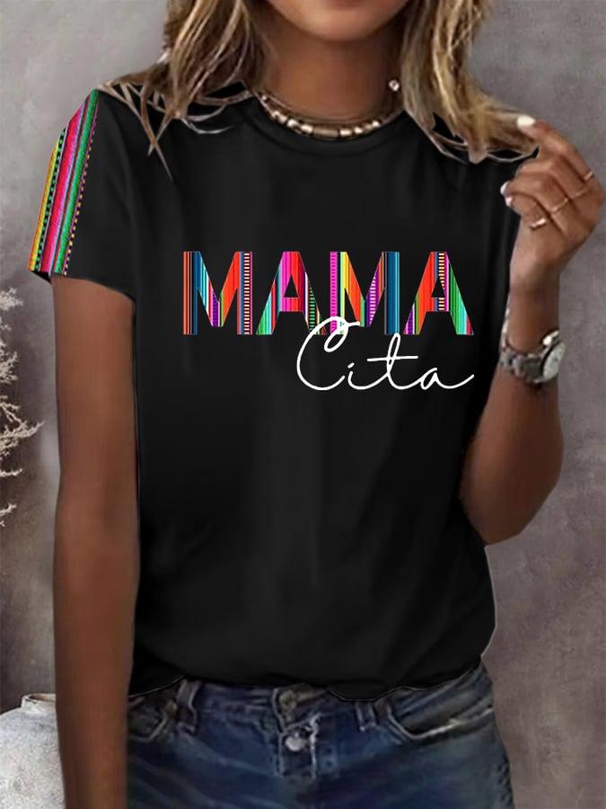 Women's Cinco de Mayo Print Crew Neck T-Shirt