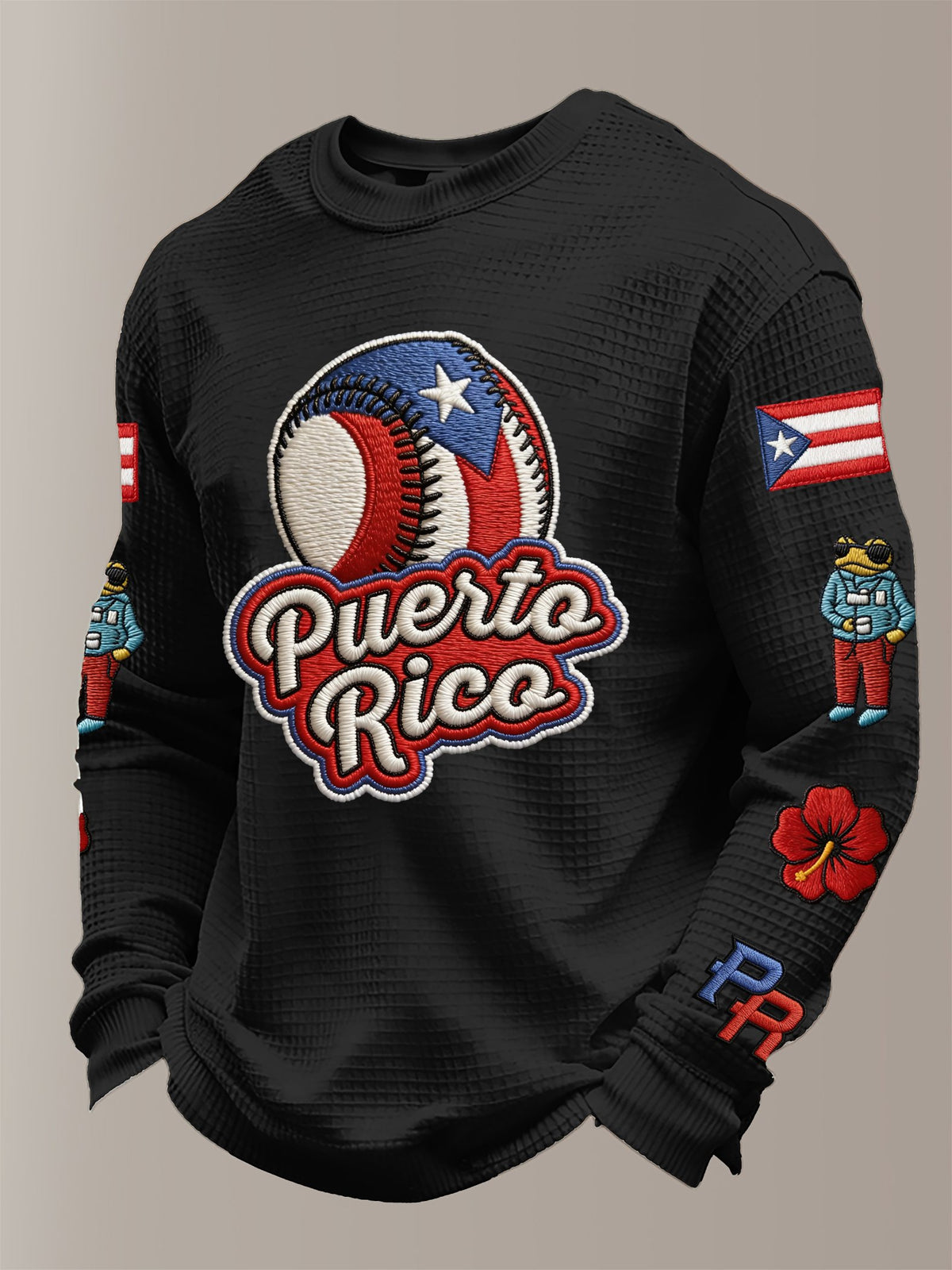 Men's Baseball Printed Waffle Top