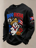 Men's Boricua Halloween Waffle-Knit Long-Sleeve Top