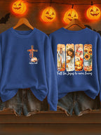 Women's Fall for Jesus Print Casual Sweatshirt
