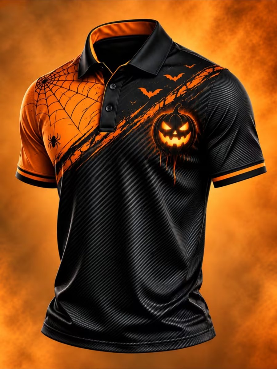 Men's Halloween Short-Sleeve Polo Shirt