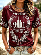 Women's We Will Never Forget 9 11 Print T-shirt