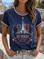 Women's 9.11 Never Forget Printed Casual Tops