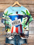 Puerto Rico Singer Printed Crew Neck T-shirt