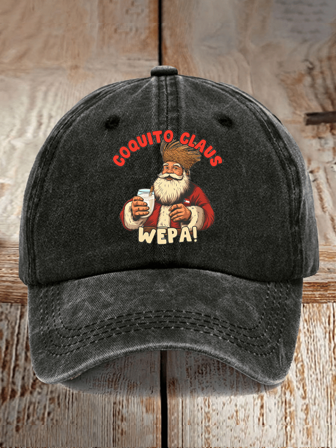 Puerto Rico Christmas Santa Print Baseball Cap