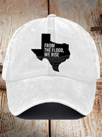 Retro Texas Strong From The Flood, We Rise Print Baseball Cap