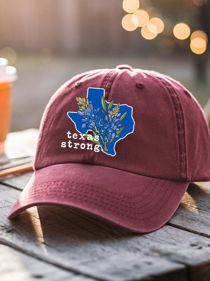 Unisex Texas Strong Bluebonnet Print Baseball Cap