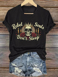 Women's CRebel Souls Don’t Sleep Print T-Shirt