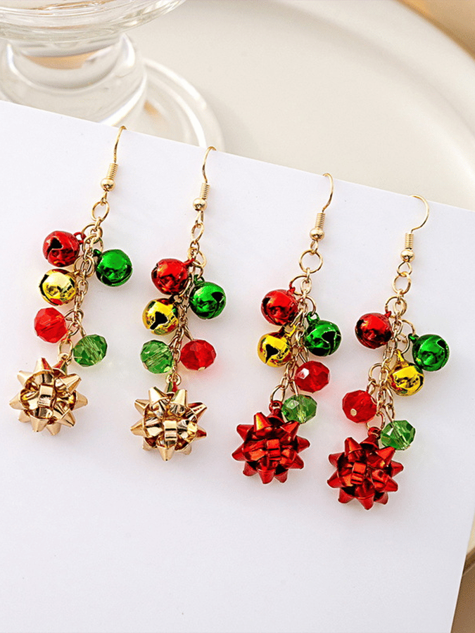 Christmas Fashion Simple Colorful Bell Pendant Earrings