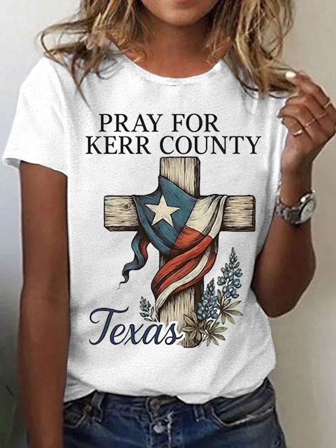 Women's Pray For Kerr County Kerr County Strong Print T-shirt
