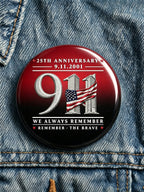 9/11 Memorial Printed Brooch