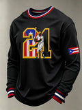Men's Puerto Rico Baseball Print Long-Sleeve Top