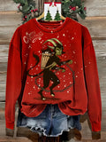 Merry Krampus Funny Christmas Print Unisex Casual Sweatshirt